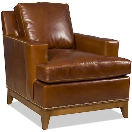 Benito Chair with Exposed Wood and Nailhead Trim